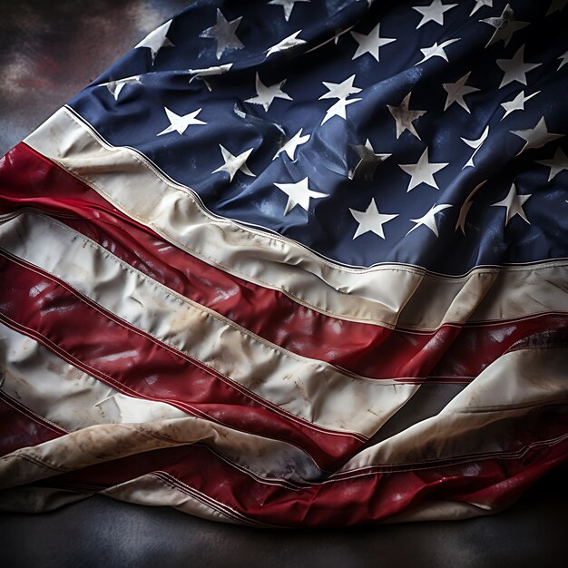 Veterans DayHappy Veterans Day concept American flags against a blackboard background November 11