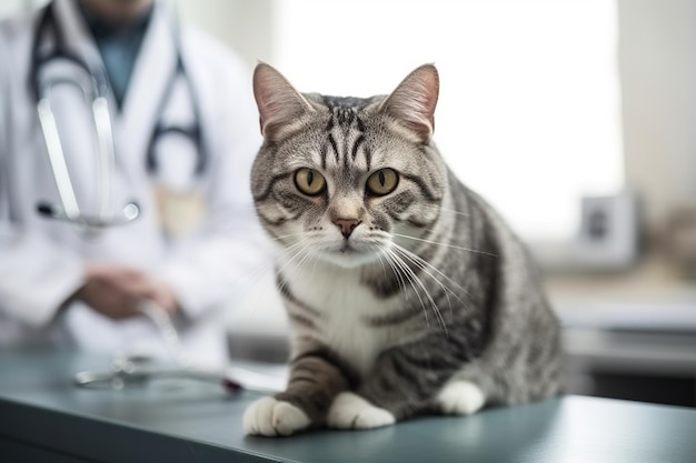 Veterinarian Examining cat