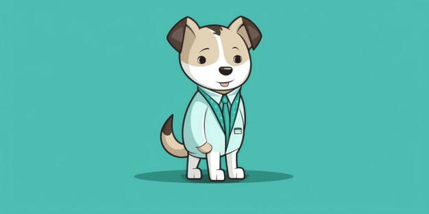 Ветеринарный талисман для линии логотипа компании Generative AI