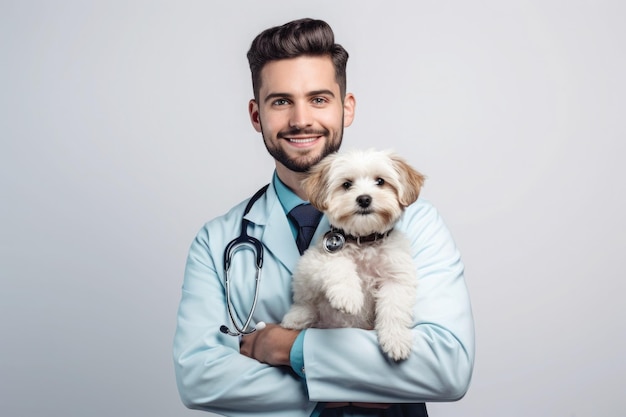 Veterinarian with animals