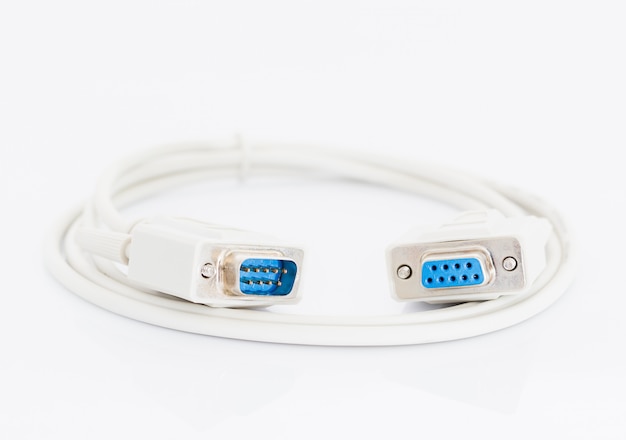 VGA cables connector with white cord