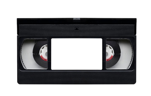 VHS video cassette tape isolated on white bakground
