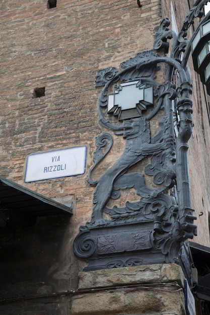 Via Rizzoli Street Sign Bologna, Italy