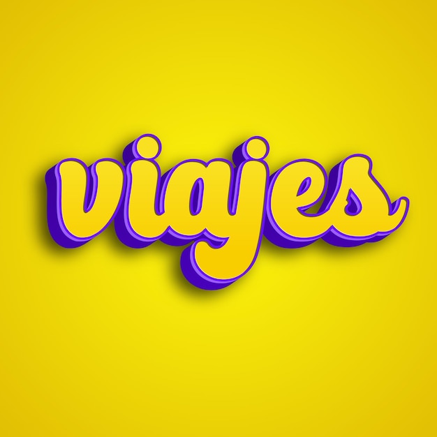 viajes typography 3d design yellow pink white background photo jpg