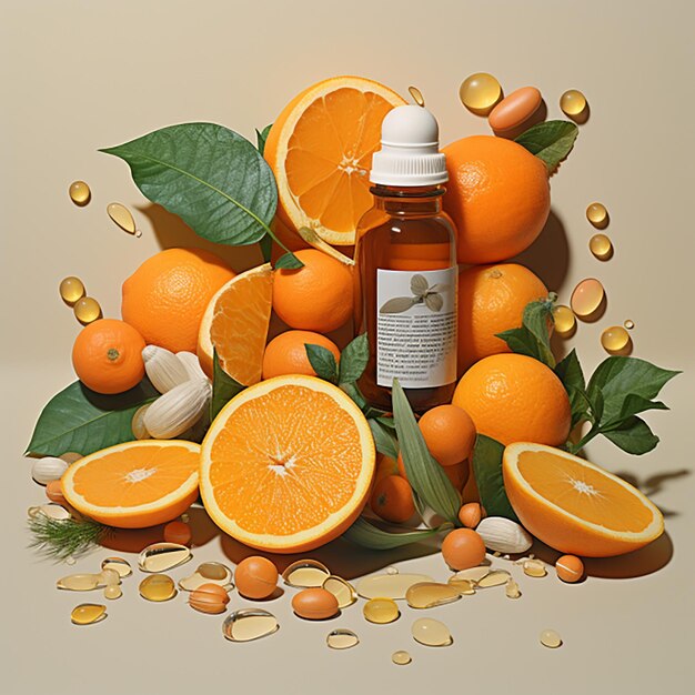 Photo viatmin c orange lemon graperfruit medication medicine