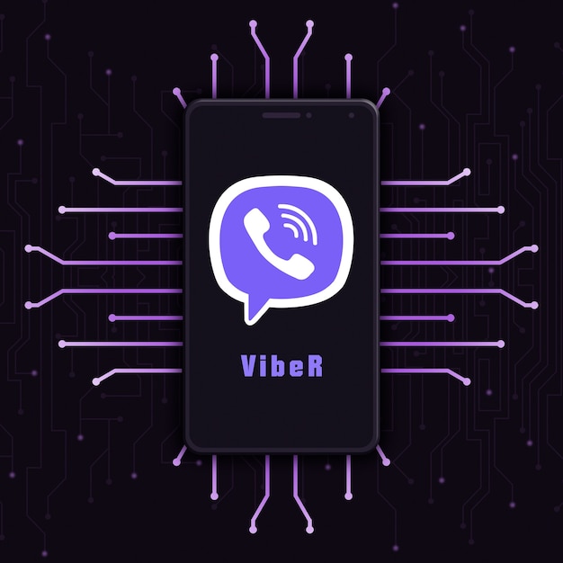 Premium Photo | Viber Logo Icon On Phone Screen On Technology.