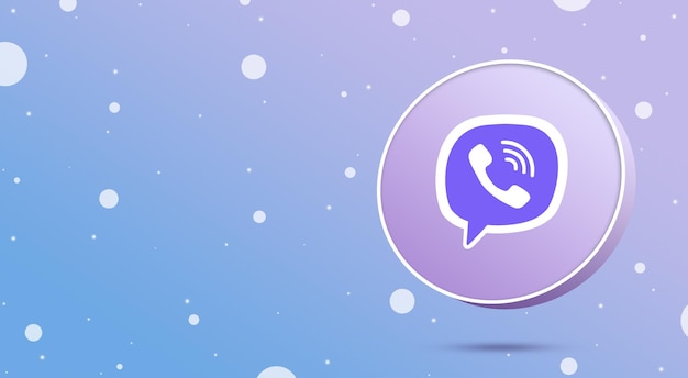 Viber-logo op een ronde knop 3d