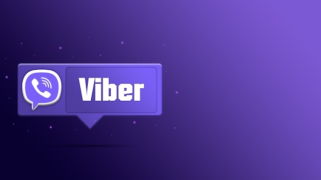 Viber logo on speech bubble 3d render