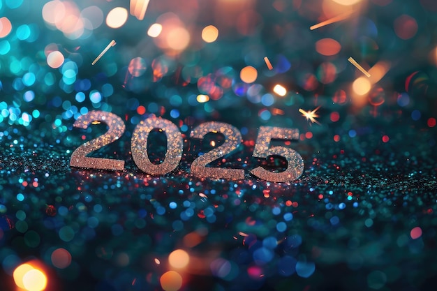 Vibrant 2025 Celebration Typografie