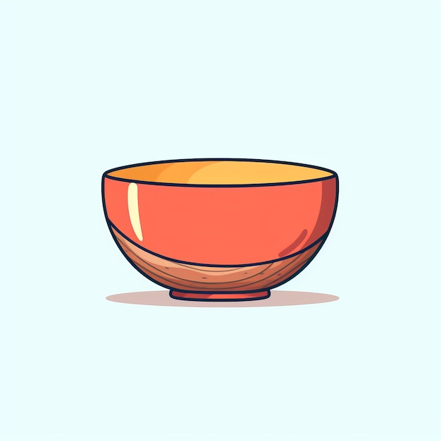 Photo vibrant 2d minimalist orange bowl illustration