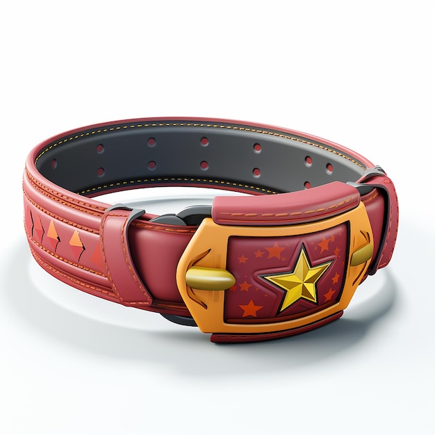 Vibrant 3D Cartoon Weightlifting Belt on White Background