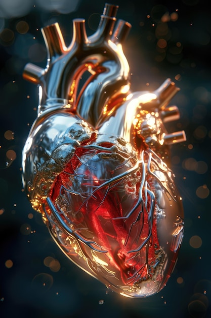 Vibrant 3d heart a creative and captivating image showcasing a dynamic and visually striking