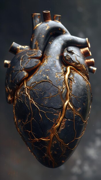 Вибрирующее 3D сердце творческое и захватывающее изображение, демонстрирующее динамичное и визуально поразительное