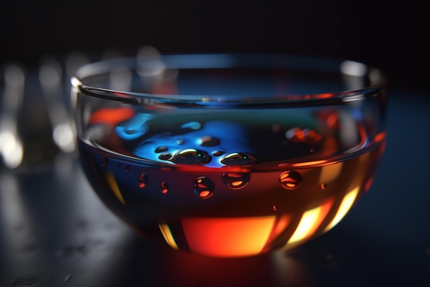 蒸発皿内でのエステル化プロセスを示す鮮やかな 3D イラストレーション