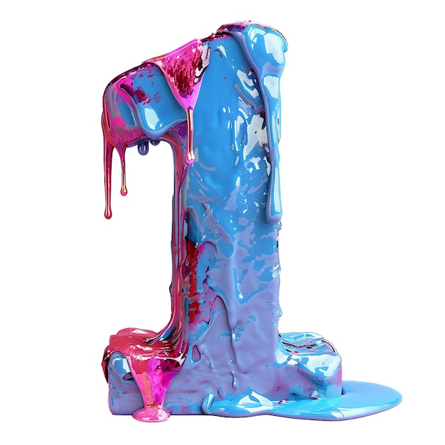 Vibrant 3D Liquid Numbers 0 to 9