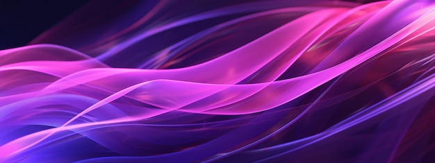 Vibrant 3d of neon purple wave glowing against a dark backdrop creating an abstract pattern ai generative