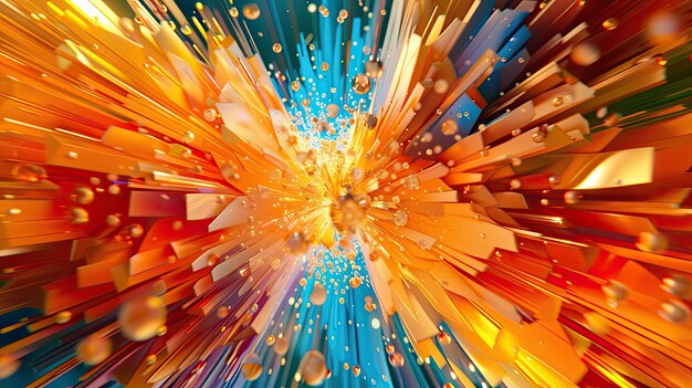 vibrant 3D starburst evokes excitement and brilliance