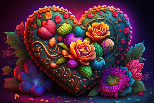 Vibrant 3D Valentine's Day Background