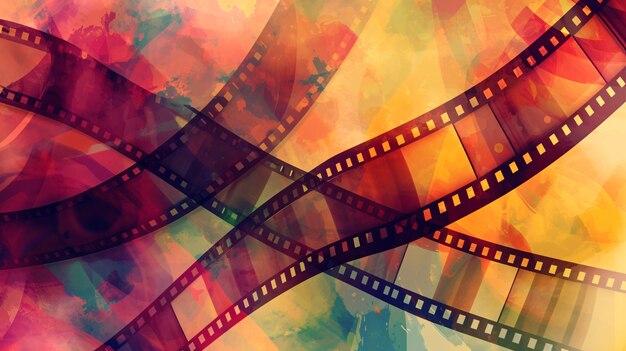 Photo vibrant abstract backdrop featuring film reel