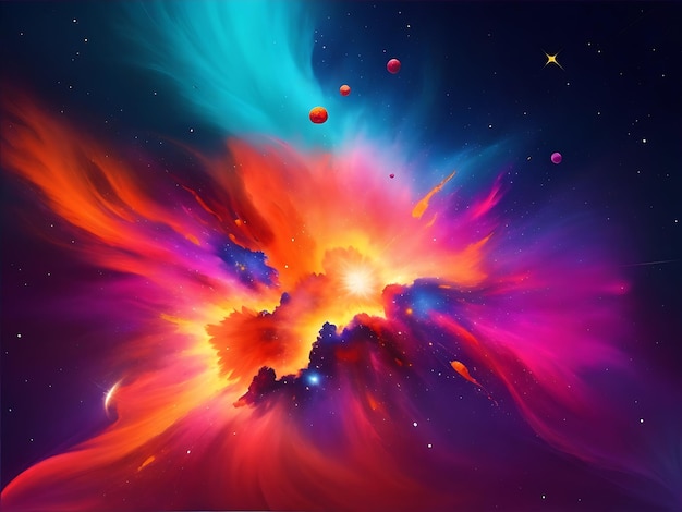 Photo a vibrant abstract background inspired by the explosion of colors and energy found in the cosmos