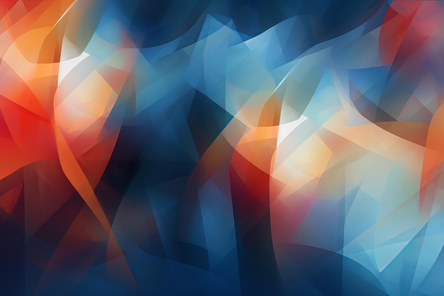 A vibrant abstract background with a blurred effect in shades of blue and orange Generative AI