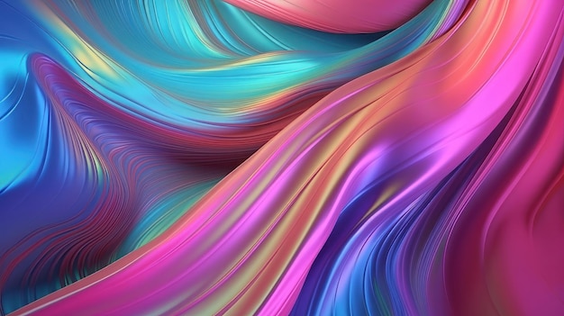 流れる色の波を持つ鮮やかな抽象的な背景生成 ai