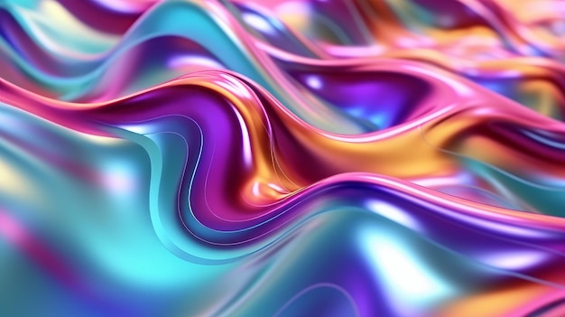 Яркий абстрактный фон с плавными волнами и кривыми, созданный с помощью технологии генеративного ИИ.