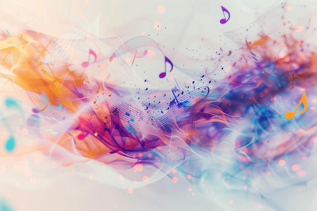 Vibrant Abstract Background With Music Notes