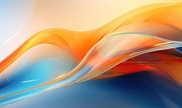 Vibrant abstract background with wavy lines in hues of orange and blue evoking energy Dynamic interplay of colors forming captivating patterns AI Generative