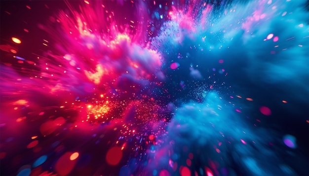 Фото Яркий абстрактный цветовой взрыв в 3d