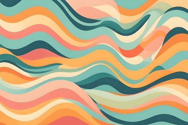 Photo a vibrant abstract design with horizontal waves of color