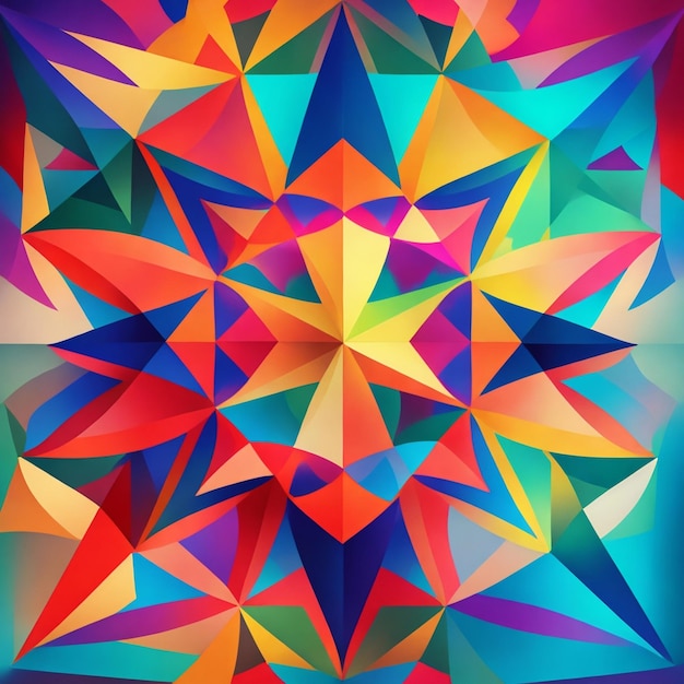 Photo a vibrant abstract featuring of triangles background