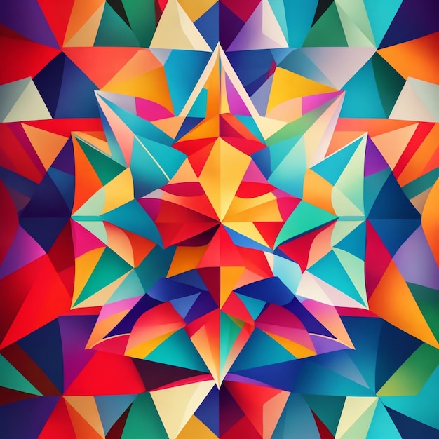 A vibrant abstract featuring of triangles background