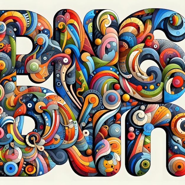 Vibrant Abstract Objects Colorful Alphabet Letters Collection for Creative Projects