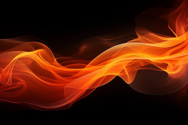 Vibrant Abstract Orange Smoke and Ink on Dark Background