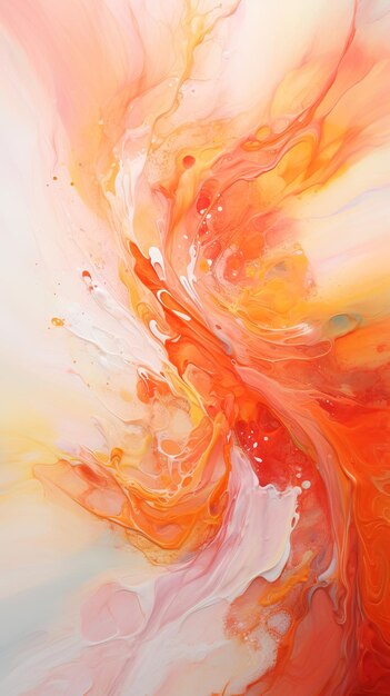 Vibrant abstract painting with bright splashes of red orange and yellow in a modern futuristic style perfect for adding energy and movement to your designs