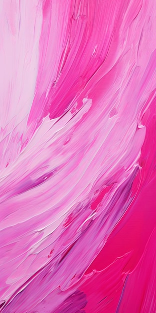 Photo vibrant abstract painting with pink and white curved lines