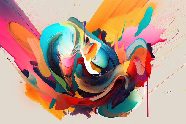 Vibrant abstract shape with colors and textures