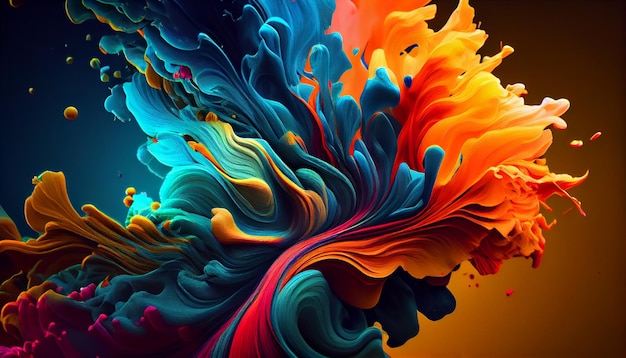 Vibrant abstract shapes in multi colored motion generated by AI