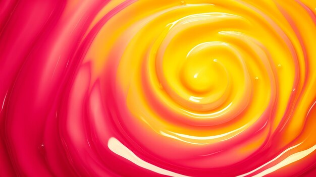 Vibrant Abstract Swirl in Red and Yellow