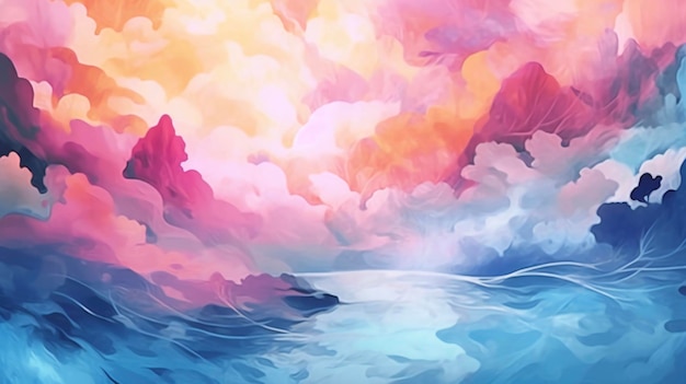 A vibrant abstract watercolor landscape