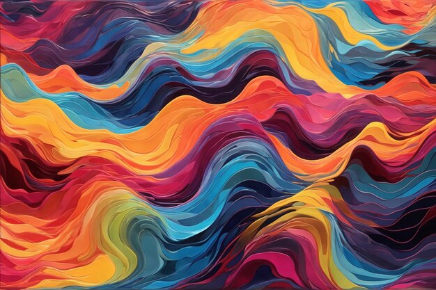 Vibrant abstract wave background colorful paint wave background abstract colorful paint wave background ai generative