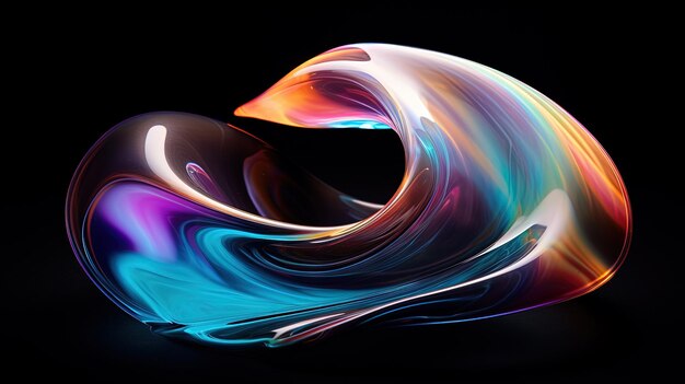 Vibrant abstract waveform with fluid motion and colorful gradients