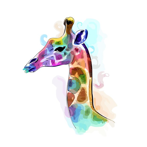 Vibrant and Adorable Giraffe Enhanced by Generative AI