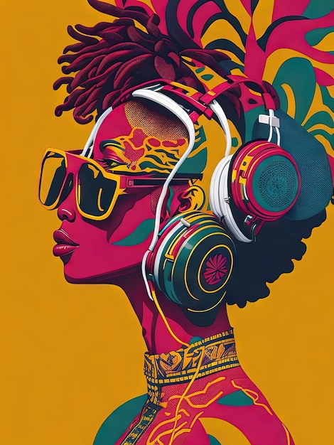 Vibrant Afrobeat Fusion Colorful Silhouette TShirt Design