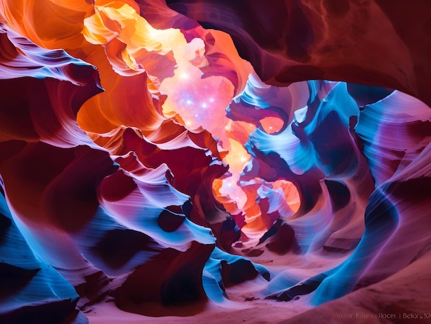 Vibrant Antelope Canyon Mysterious Nebula Swirls