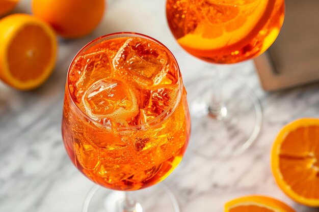 Photo vibrant aperol cocktail generate ai