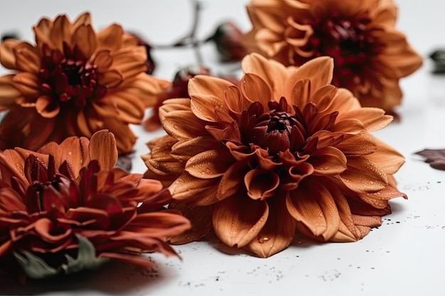 Vibrant arrangement of orange flowers on a tabletop