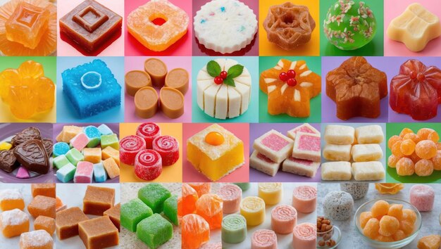Photo a vibrant assortment of colorful candies perfect for celebrations
