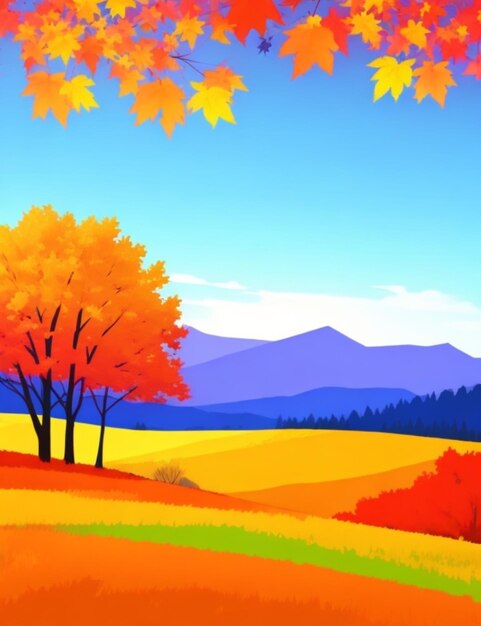 A vibrant autumn colorful backgroun